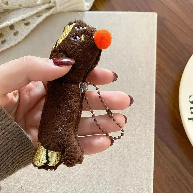 Cute Dachshund Plush Keychain