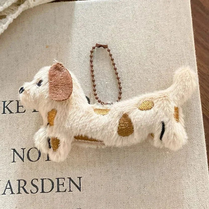 Cute Dachshund Plush Keychain