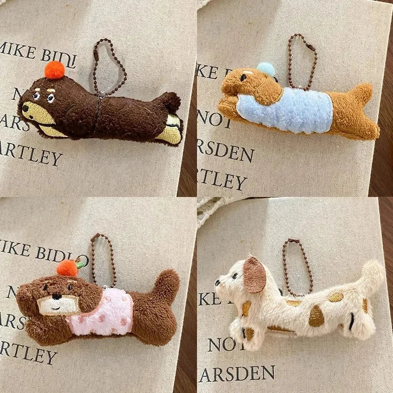 Cute Dachshund Plush Keychain