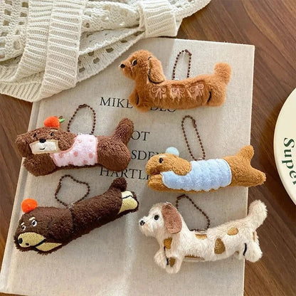 Cute Dachshund Plush Keychain